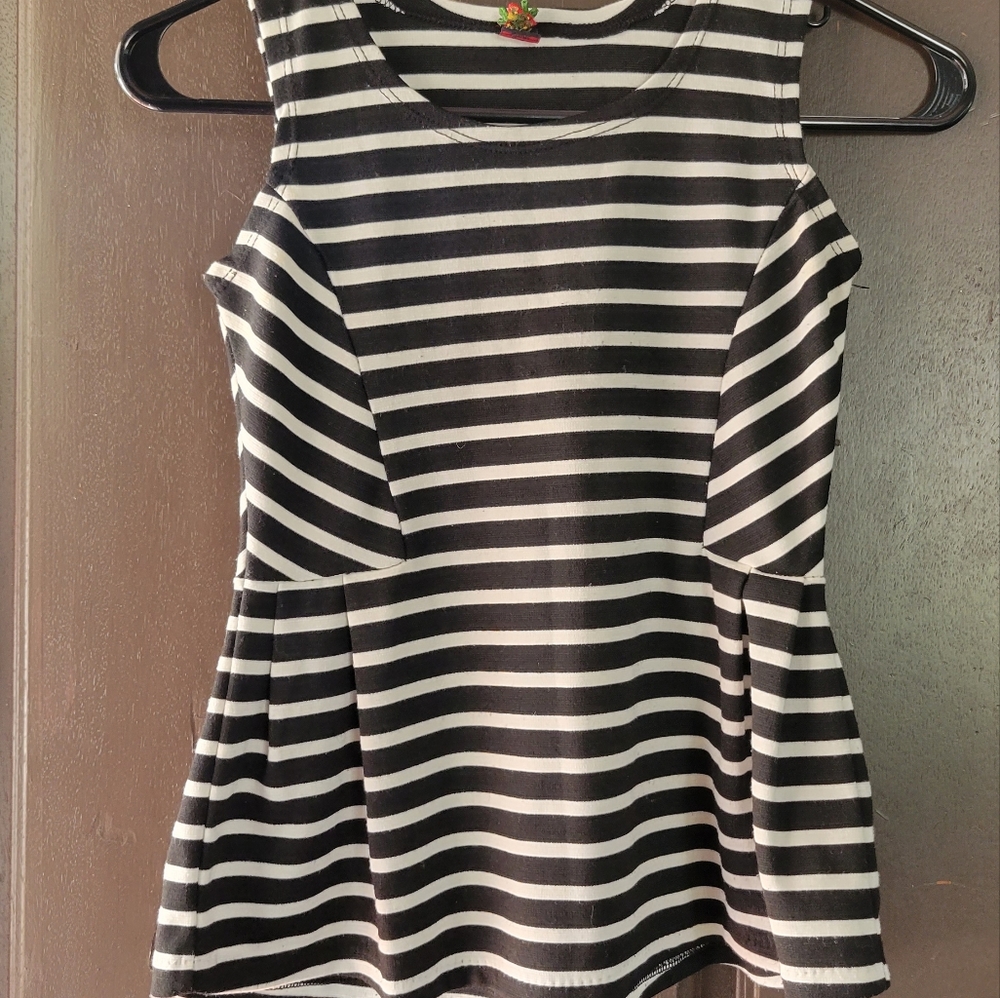 Black and White Stripe Tank Blouse